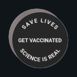 Magnet Pour Voiture Se faire vacciner, la science est réelle, sauver d<br><div class="desc">Se faire vacciner,  la science est réelle,  sauver des vies cool Car Magnet avec texte entièrement personnalisable. noir et blanc</div>