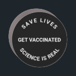 Magnet Pour Voiture Se faire vacciner, la science est réelle, sauver d<br><div class="desc">Se faire vacciner,  la science est réelle,  sauver des vies cool Car Magnet avec texte entièrement personnalisable. noir et blanc</div>