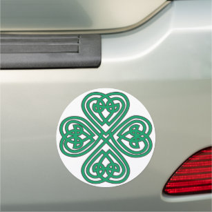 Magnet Pour Voiture Shamrock irlandais Green Celtic Cross
