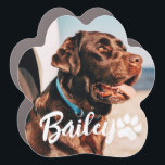Magnet Pour Voiture Typographie Cool simple et moderne Nom et photo<br><div class="desc">Ce design simple et moderne est composé d'une typographie de script simple et moderne. Ajoutez une photo d'animal de compagnie personnalisée.</div>