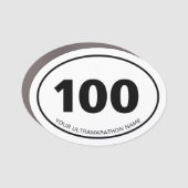 Magnet Pour Voiture Ultramarathon Personnalisé De 100 Milles Nom Euro  (Devant)