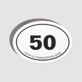 Magnet Pour Voiture Ultramarathon Personnalisé De 50 Milles Nom Euro O (Devant)