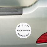 Magnet Pour Voiture Vacciné, la science est réelle, sauver des vies<br><div class="desc">Vacciné,  la science est réelle,  sauver des vies cool noir rond Car pare-chocs Magnet noir et blanc</div>
