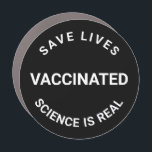 Magnet Pour Voiture Vacciné, la science est réelle, sauver des vies no<br><div class="desc">Vacciné,  la science est réelle,  sauver des vies cool noir voiture pare-chocs Magnet noir et blanc</div>