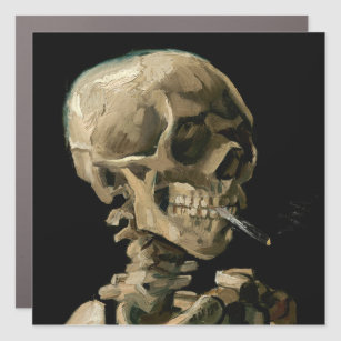 Magnet Pour Voiture Vincent van Gogh - Crâne avec cigarette brûlante