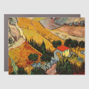 Magnet Pour Voiture Vincent van Gogh - Paysage, Maison et Plowman