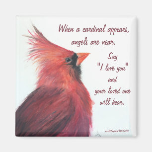 Magnet Red Cardinal Bird