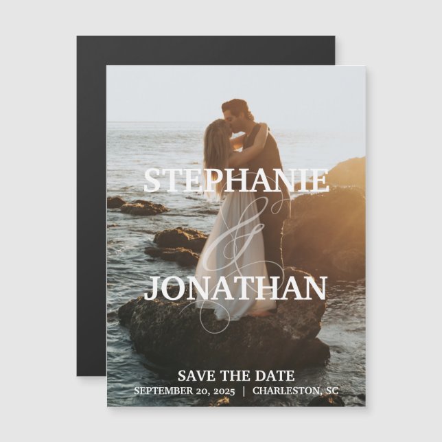 Magnet Réservez la date avec les noms en vedette (Devant / Derrière)