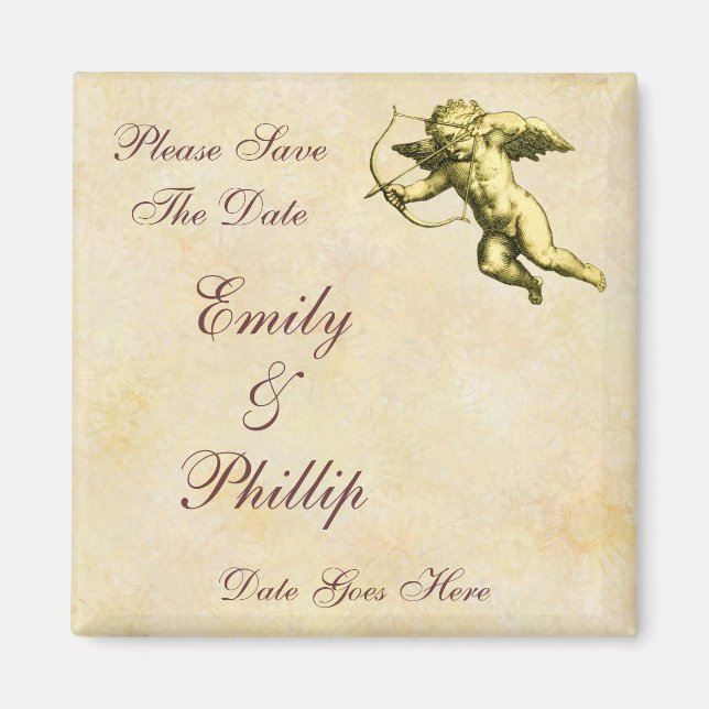 Magnet Réservez la date Cupid vintage (Devant)