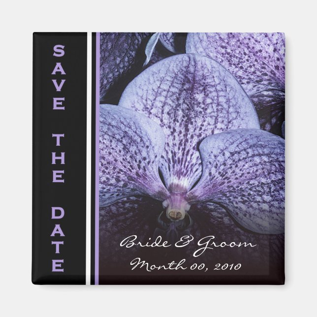 Magnet Réservez la date orchidée violette (Devant)