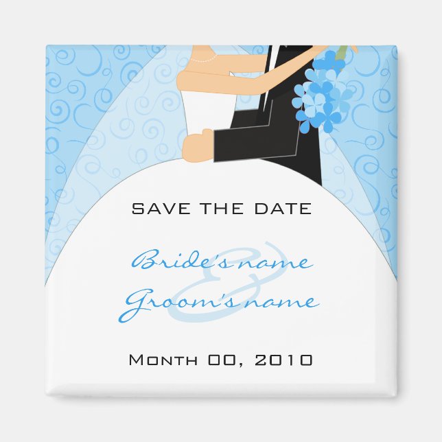 Magnet Réservez la date Turquoise (Devant)