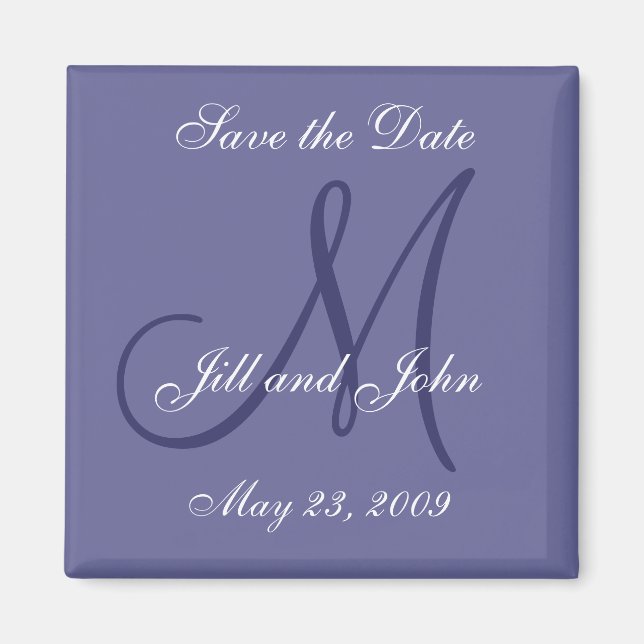 Magnet Réservez la date violet pour Mariages (Devant)