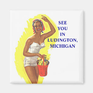 Magnet ~ RETRO Stylish Lady En maillot De Bain À L