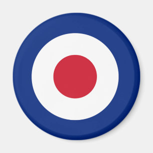 Magnet rond bleu MOD et blanc   Cadeaux MOD