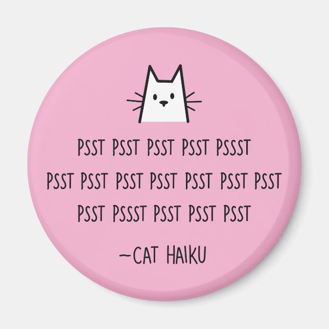 Magnet rond Cat Haiku (Devant)
