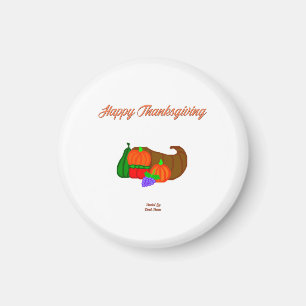 Magnet rond de Cornucopia de Thanksgiving