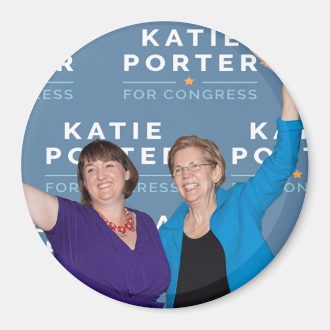 Magnet rond Katie Porter Elizabeth Warren (Devant)