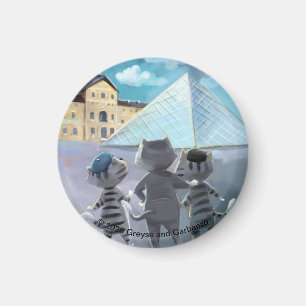 Magnet rond Louvre (Différentes tailles)