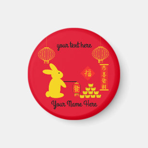 Magnet rond Lucky Rabbit #5