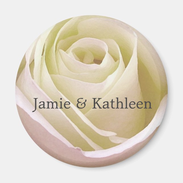 Magnet rose blanche de mariée (Devant)
