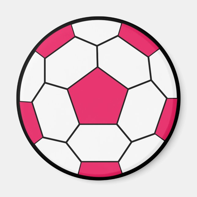 Magnet rose boule de football (Devant)