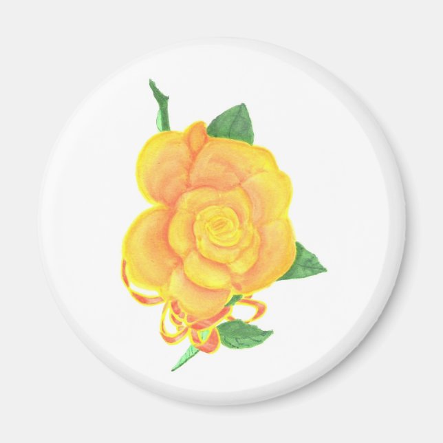 Magnet Rose, , peinture à ruban rouge orange jaune (Devant)