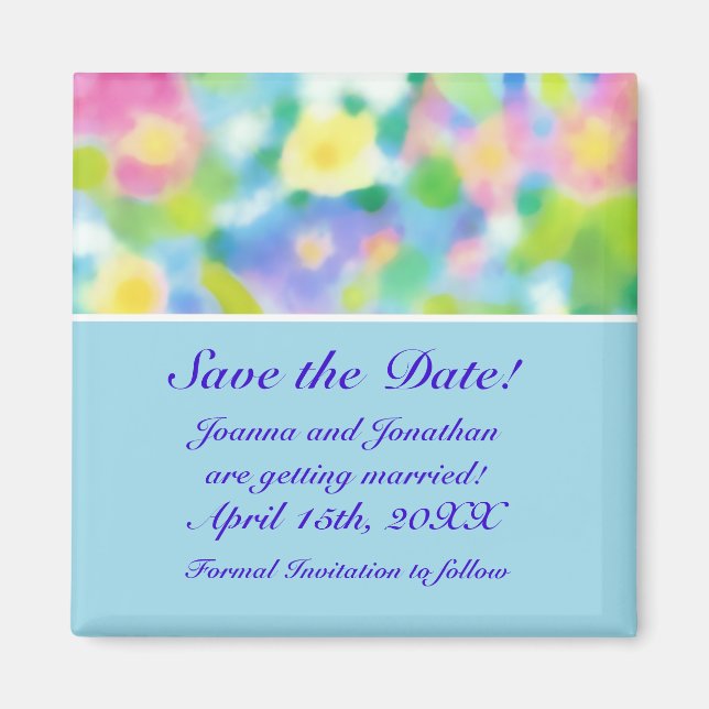 Magnet 'Save the Date', Fleurs de printemps (Devant)