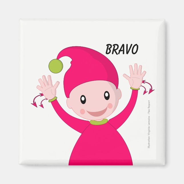 Magnet signe LSF bravo (Devant)