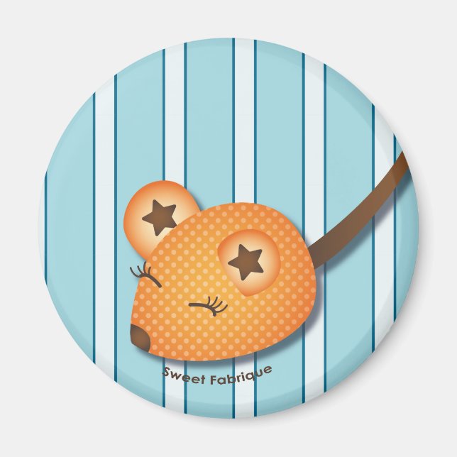 Magnet "Souris orange" - Collection Kiwi Doll (Devant)