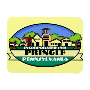Magnet souvenir de petite ville de Pringle Pennsyl