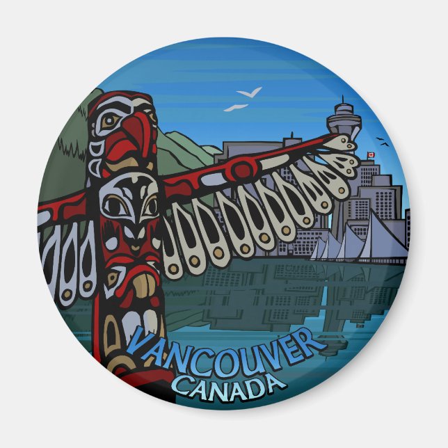 Magnet Souvenir Magnet de Vancouver Boutons et cad (Devant)
