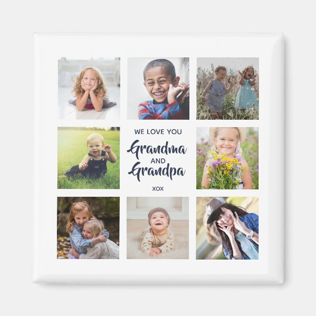 Magnet spécial 8 photos pour grand-père grand-mère (Devant)