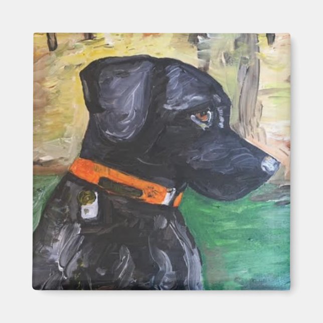 Magnet Sweet Black Lab par Willowcatdesigns (Devant)