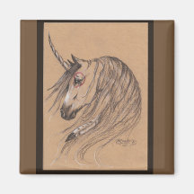 Magnet Unicorne natif