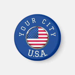 Magnet - USA Personnalisé - Ajouter votre nom de v