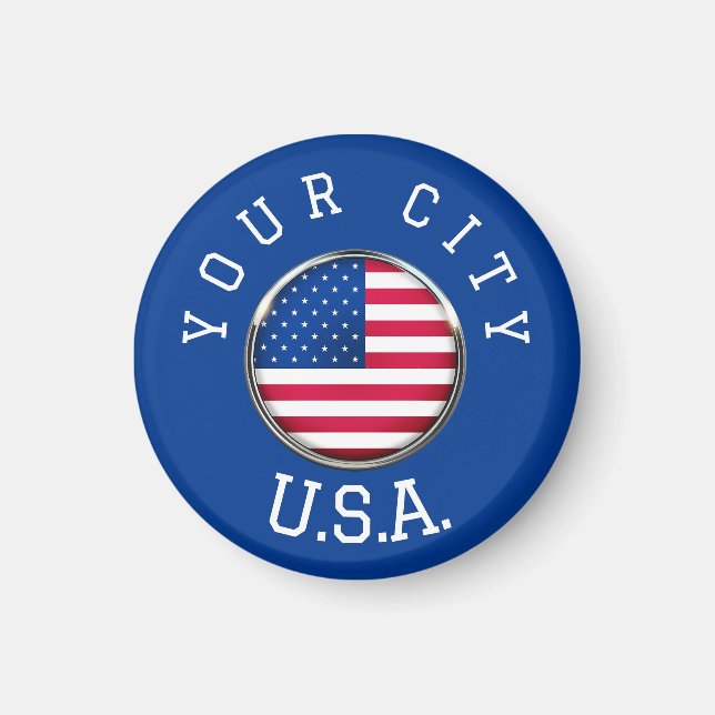 Magnet - USA Personnalisé - Ajouter votre nom de v (Devant)