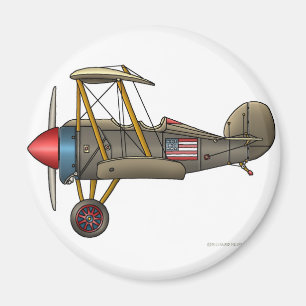 Magnet vintage de biplan d'avion