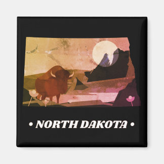 Magnet vintage de l'État du Dakota du Nord