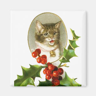 Magnet Vintage de Noël Kitten