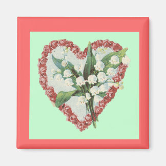 Magnet vintage du coeur floral