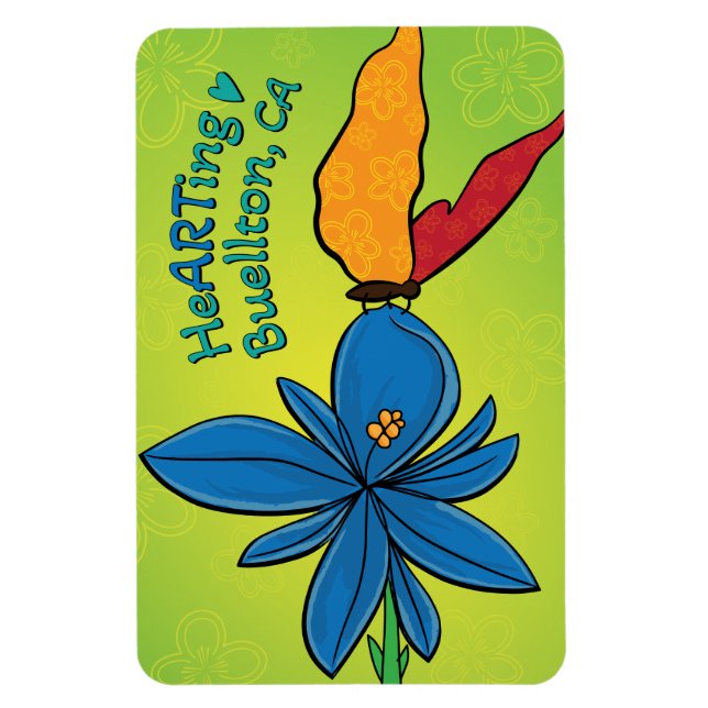 Magnet - Violet(te) et un papillon - Buellton.Art (Vertical)