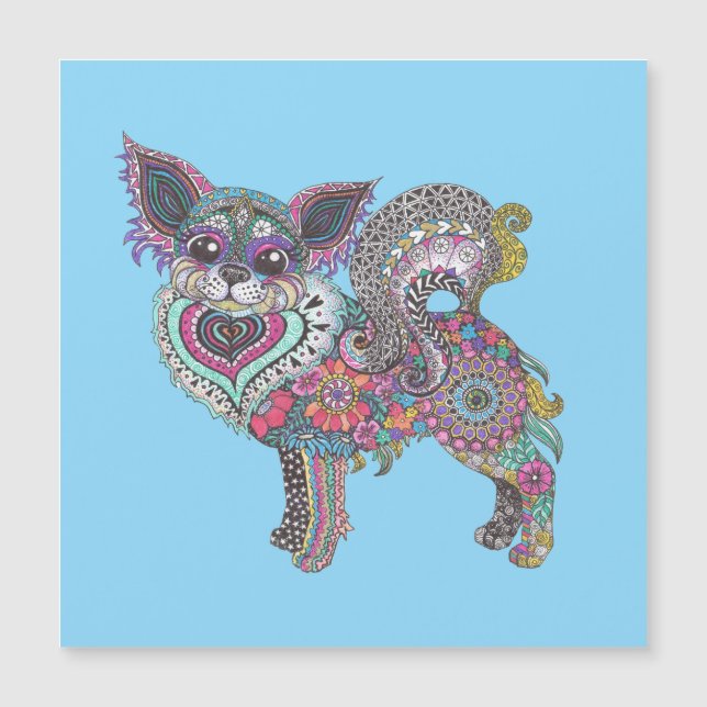 Magnetic Card with Chihuahua design (Devant)