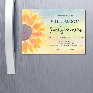 Magnétique Aquarelle Famille Réunion MagnetIc Invitation