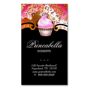 Magnétique Boulangerie Cupcake Élégant Carte de visite en o
