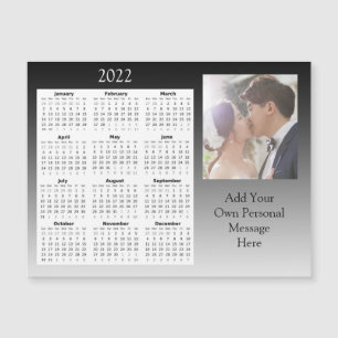Magnétique Calendrier Mini Photo de Mariage 2022 Invitation M