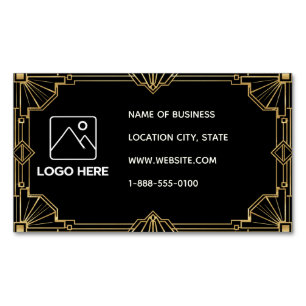 Magnétique Carte de visite Art Déco Code QR Or Noir