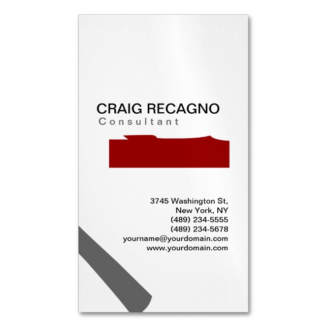 Magnétique Carte de visite blanc noir noir et tendance artist (devant Vertical)