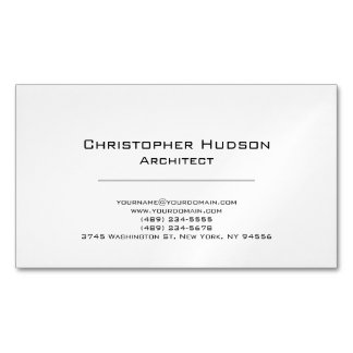 Magnétique Carte de visite d'architecte simple en noir blanc