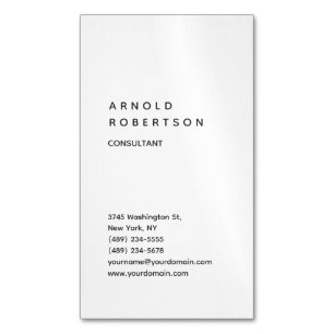 Magnétique Carte de visite de consultant à tendance blanche v