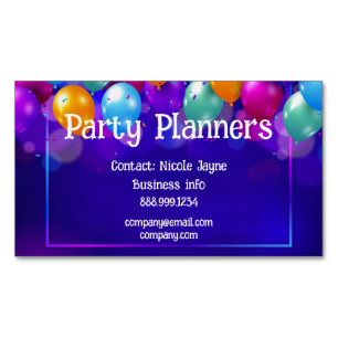 Magnétique Carte de visite Fun Balloon Party ou Event Planner